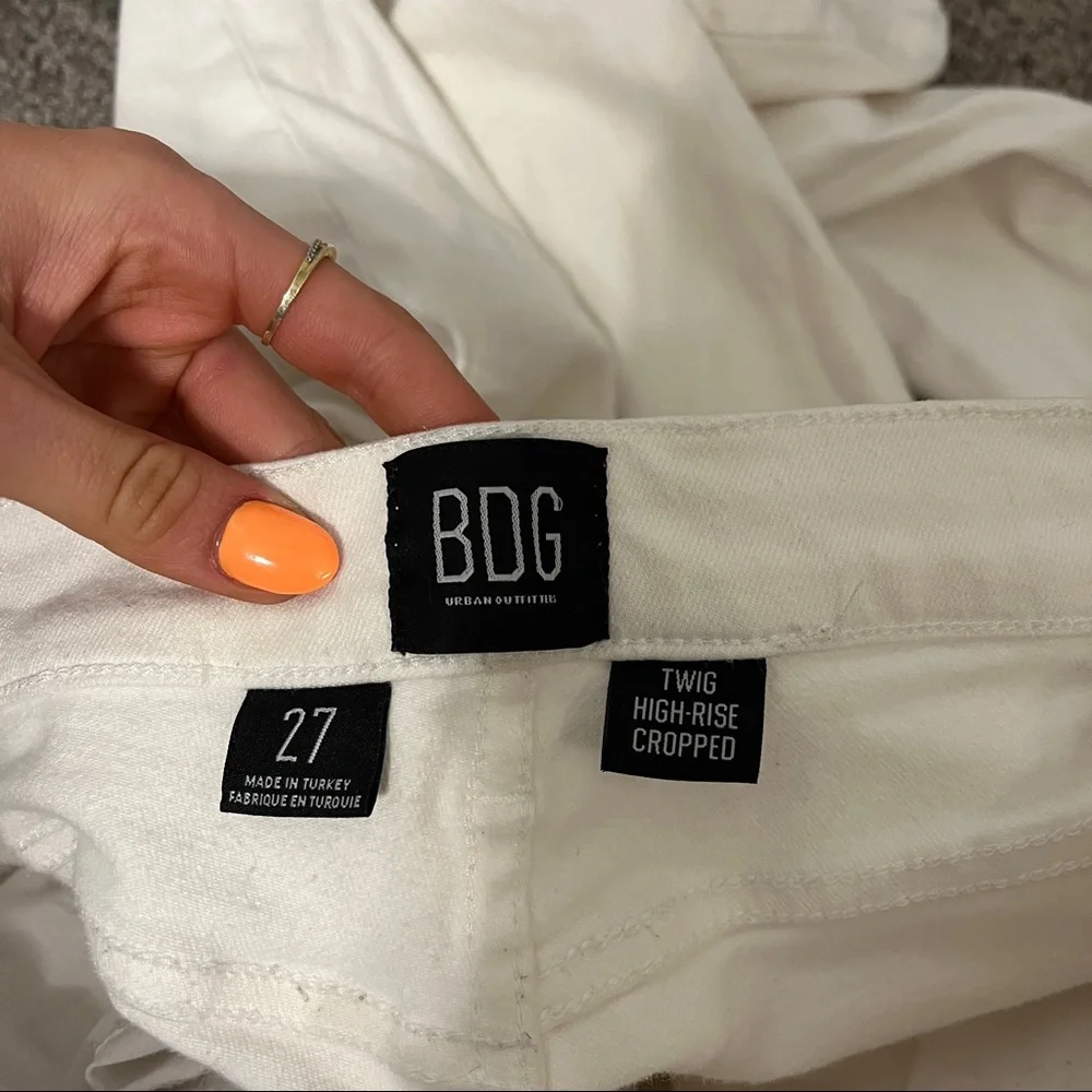 BDG Urban Outfitters White High Rise Cropped Skinny Jeans - Picture 7 of 7